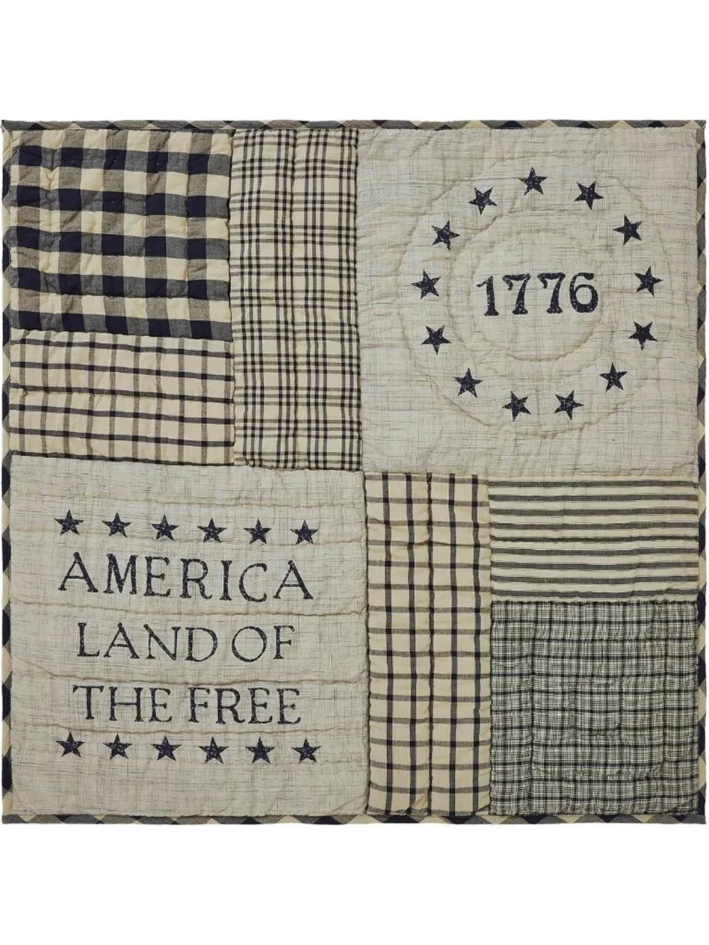 Cozy Cotton Quilted Lap Throw Blanket 32x32 | Country Decor for Bedroom & Living